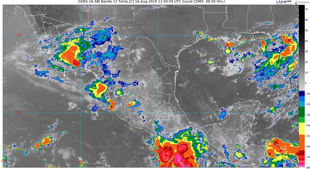 Ambiente muy caluroso con temperaturas superiores a 45 grados Celsius en zonas de Baja California, Sonora y Nuevo León