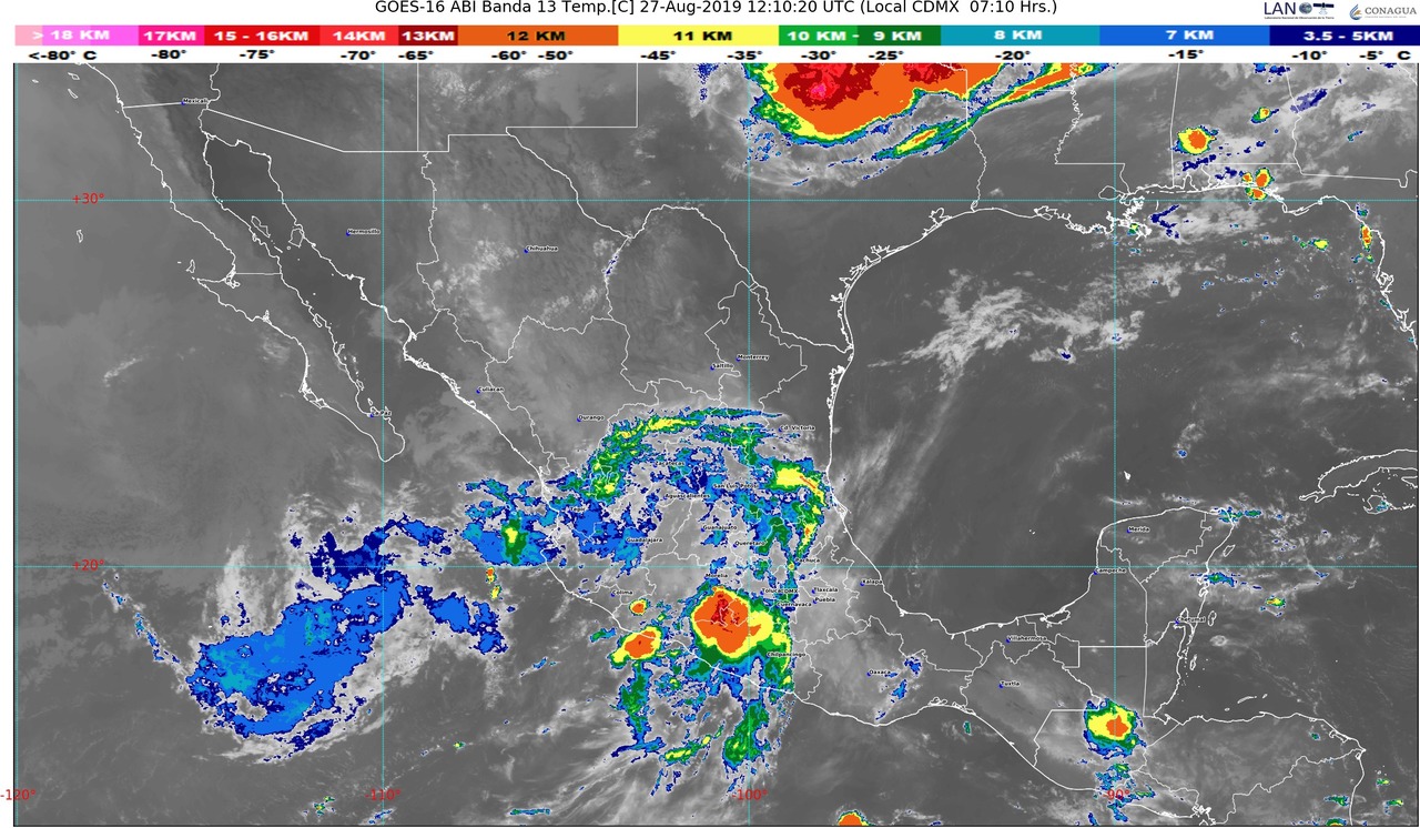 Para hoy se pronostican lluvias intensas con descargas eléctricas y granizo en Sinaloa y Nayarit