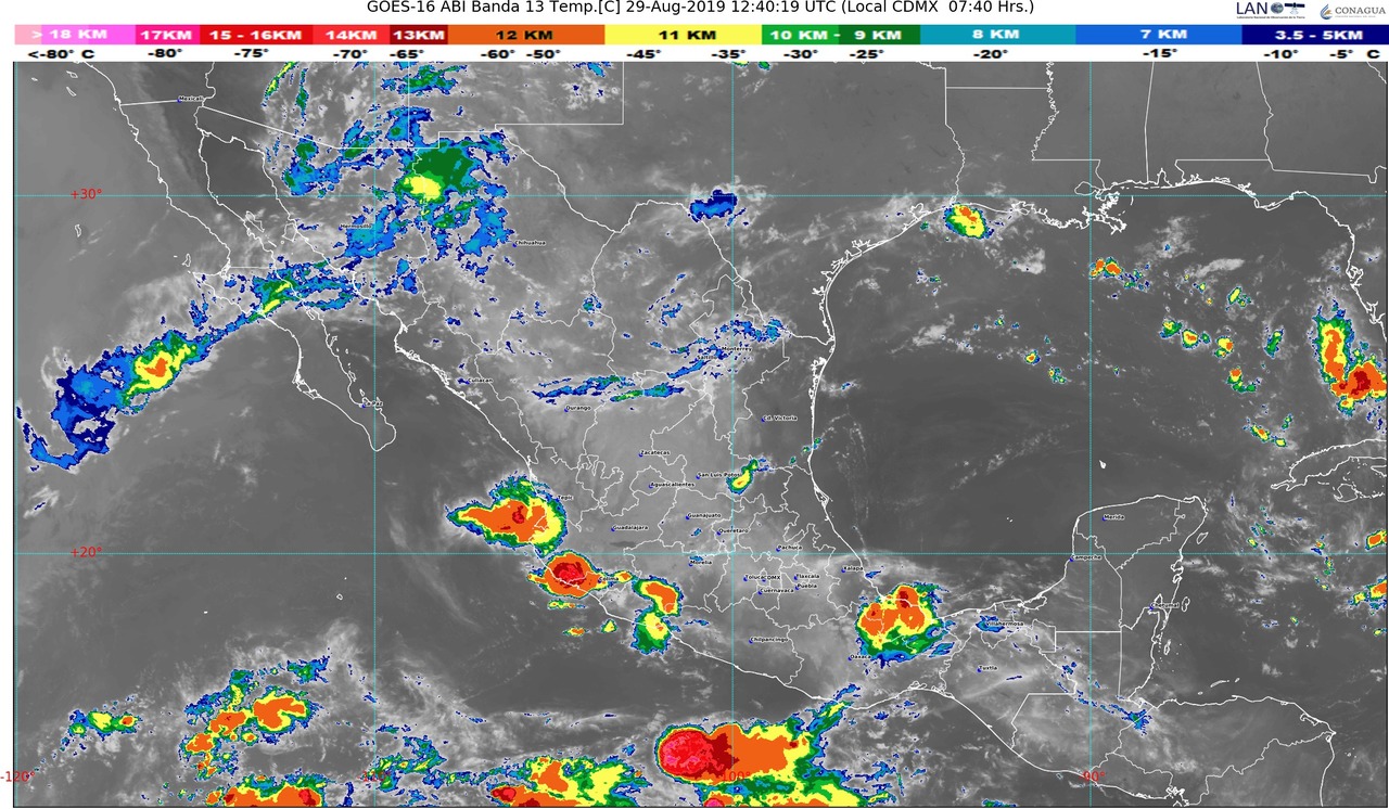 Se pronostican, para hoy, lluvias muy fuertes en Sinaloa, Nayarit y Jalisco