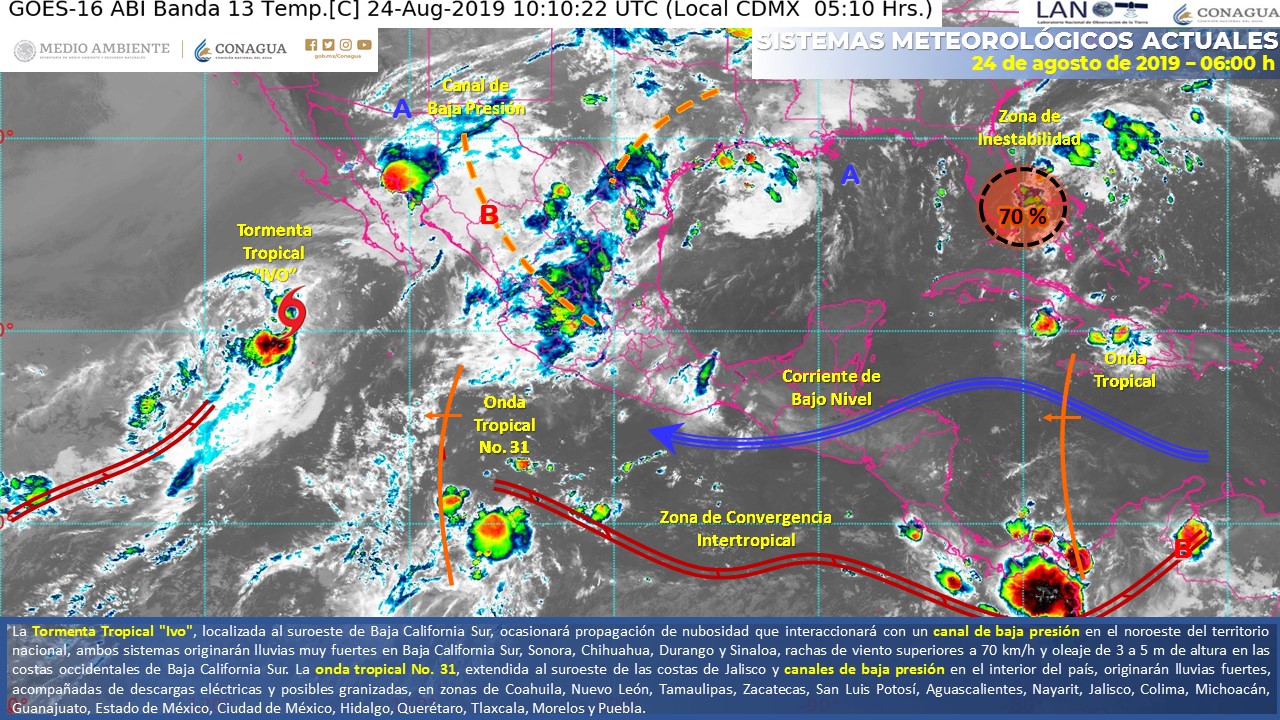 Gobierno mexicano activa Plan Marina en el Pacífico mexicano por la tormenta tropical Ivo