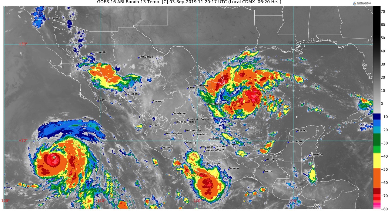 Pronostican lluvias torrenciales para Tamaulipas y Veracruz, e intensas para Nuevo León