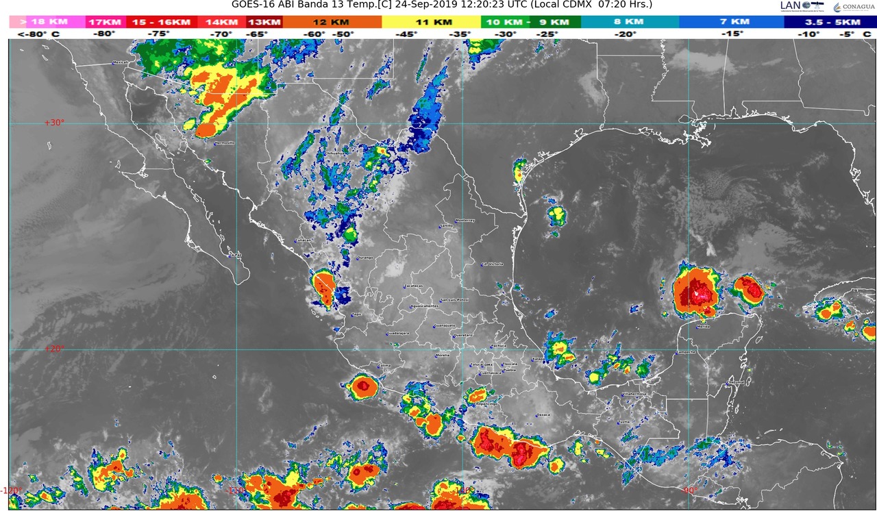 Lluvias muy fuertes se pronostican para 11 entidades de México