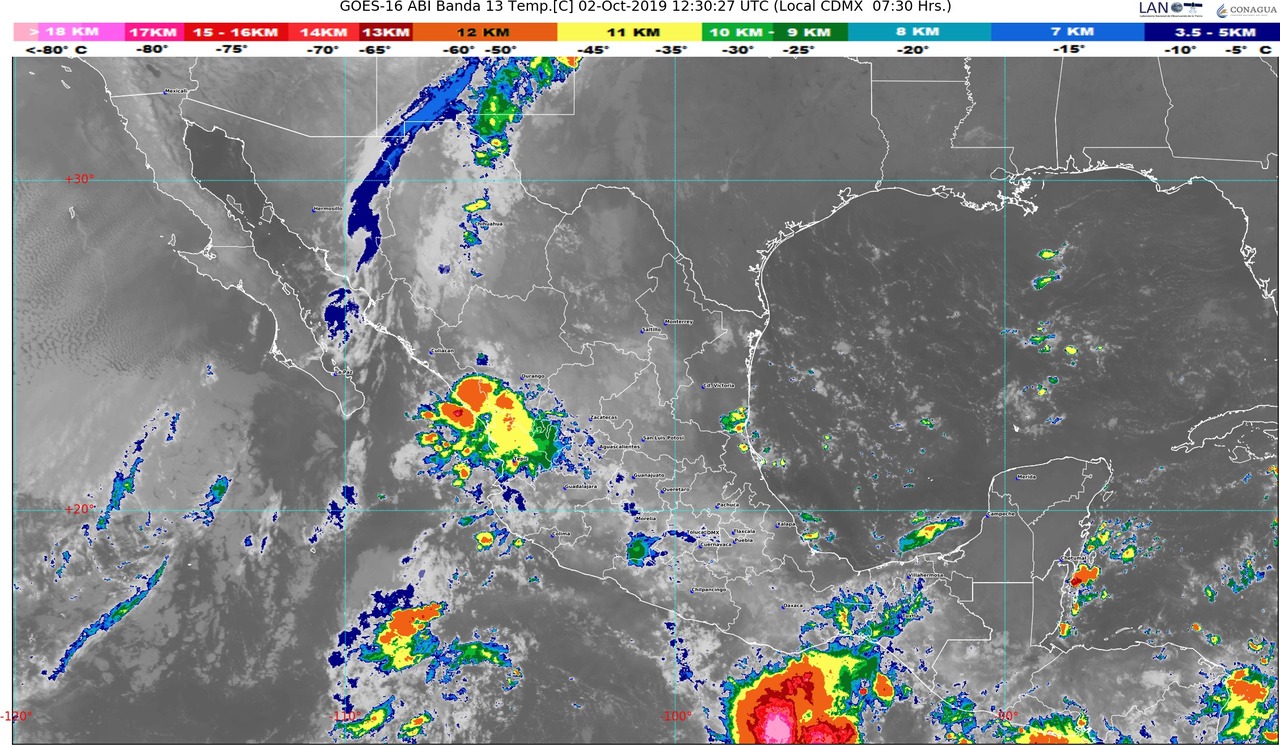 Hoy se prevén lluvias intensas en Michoacán, Oaxaca y Chiapas