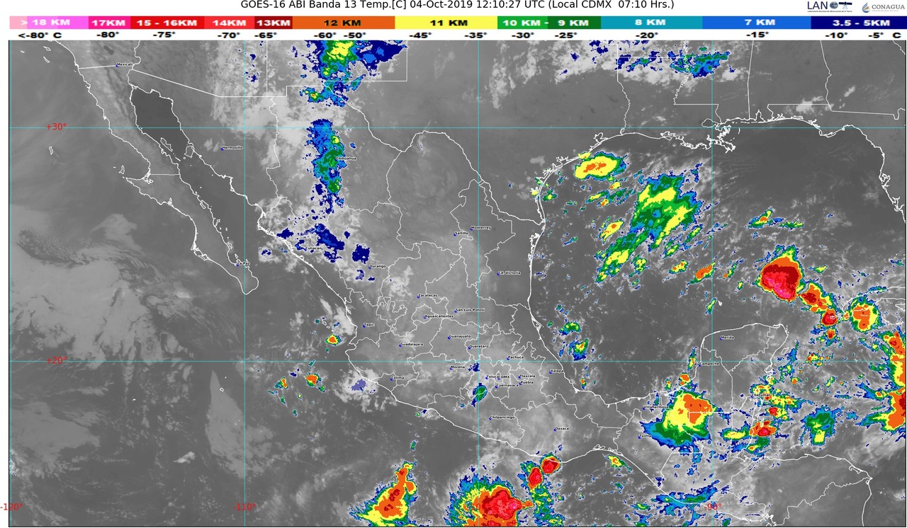 En Chiapas se prevén lluvias intensas y muy fuertes en Veracruz, Oaxaca, Tabasco, Campeche, Yucatán y Quintana Roo