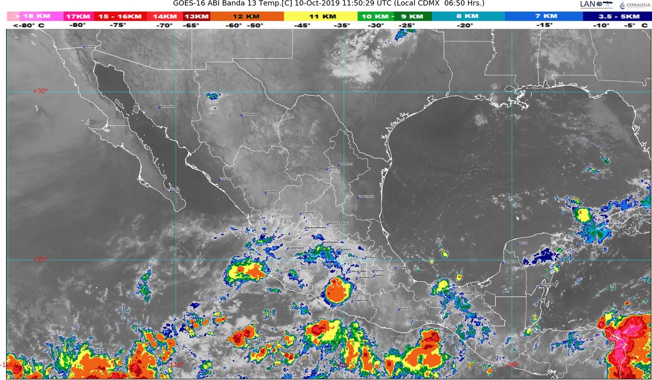 Se pronostican lluvias muy fuertes para zonas de Michoacán, Oaxaca y Chiapas