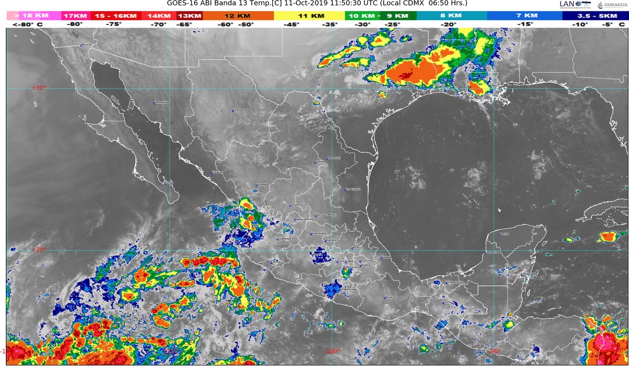 Lluvias intensas se pronostican para Tamaulipas, Puebla y Veracruz