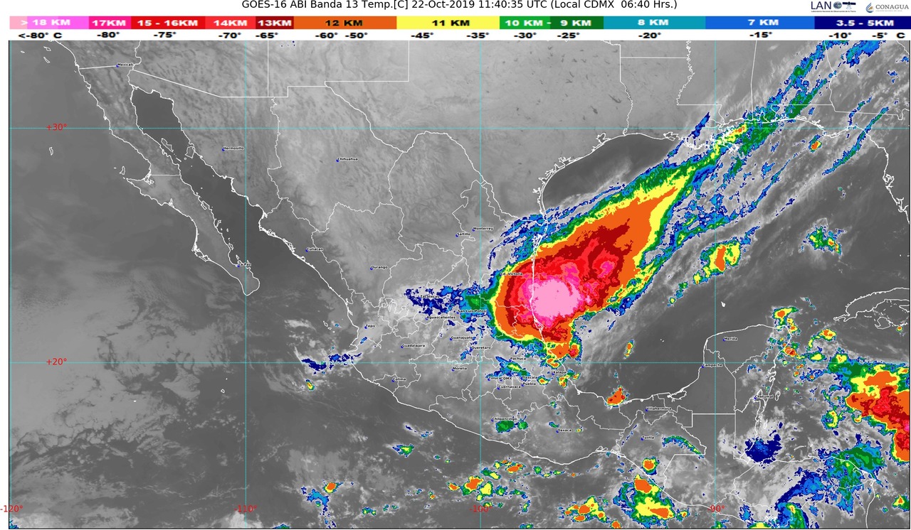 El Frente Frío No. 6 y su masa de aire ocasionarán descenso de temperatura en el norte, el noreste, el oriente y el centro de México