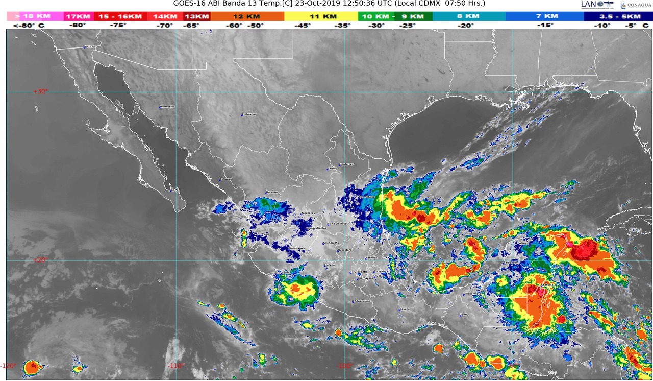 Hoy se pronostican lluvias torrenciales para Veracruz y Oaxaca