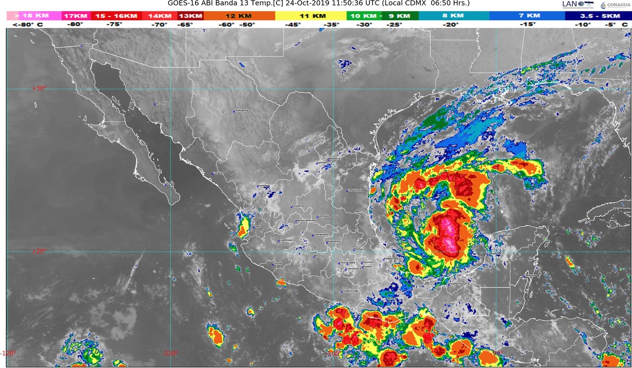 Lluvias torrenciales se pronostican para Tamaulipas y Veracruz