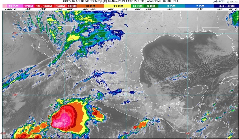 Para las próximas horas se pronostican lluvias muy fuertes en Baja California Sur y Veracruz