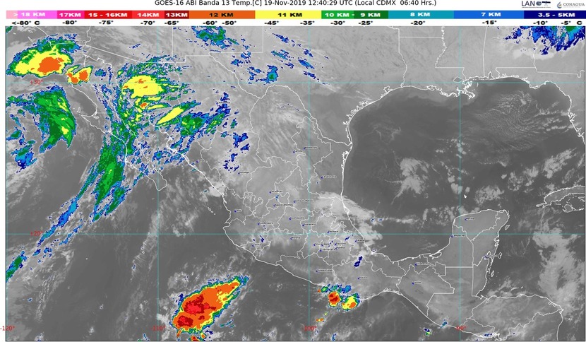 En Sonora, Chihuahua, Durango y Sinaloa se pronostican para hoy lluvias muy fuertes