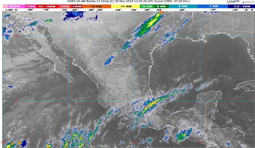 Se estiman temperaturas mínimas matutinas de -5 a 5 grados Celsius en 14 entidades de México