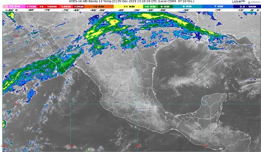 Se prevén condiciones meteorológicas estables, cielo despejado y escasa probabilidad de lluvia en la mayor parte de México