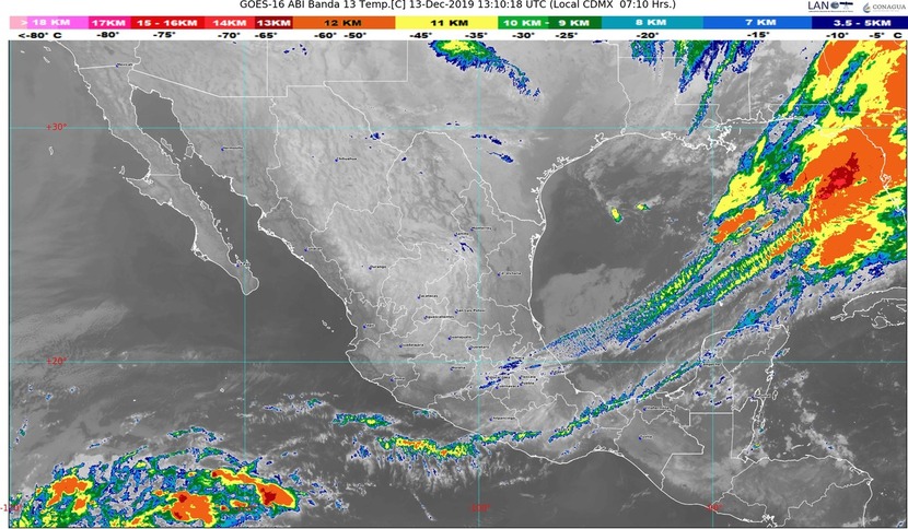 Hoy se prevén intervalos de chubascos en Veracruz, Oaxaca, Chiapas, Tabasco, Campeche, Yucatán y Quintana Roo