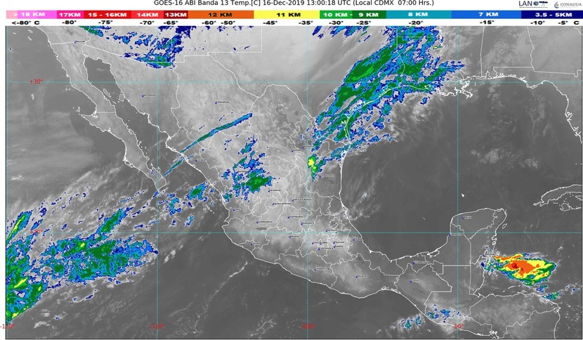 El Frente Frío No. 23 y su masa de aire polar generarán descenso de temperatura en el noroeste, el norte y el noreste de México