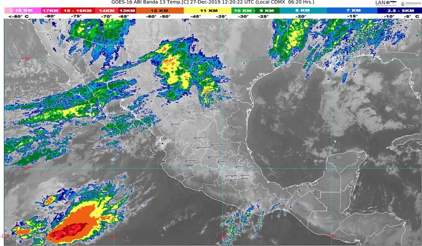 Permanecerán bajas temperaturas en el noroeste y el norte de México con nevadas o aguanieve en las zonas montañosas
