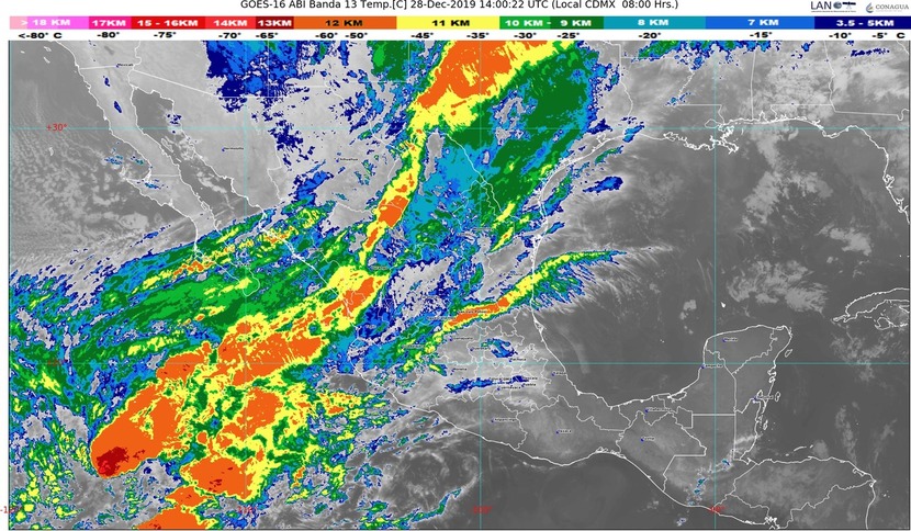 Se pronostican temperaturas mínimas de -10 a -5 grados Celsius en zonas montañosas de Baja California, Sonora, Chihuahua, Coahuila y Durango