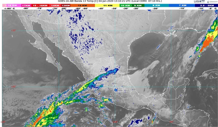 Se pronostican lluvias muy fuertes en Chiapas y fuertes en Oaxaca y Tabasco