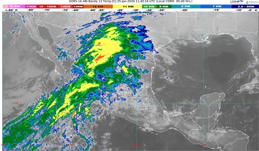 Se prevén temperaturas mínimas matutinas de -10 a 5 grados Celsius con heladas en montañas de 18 entidades de México