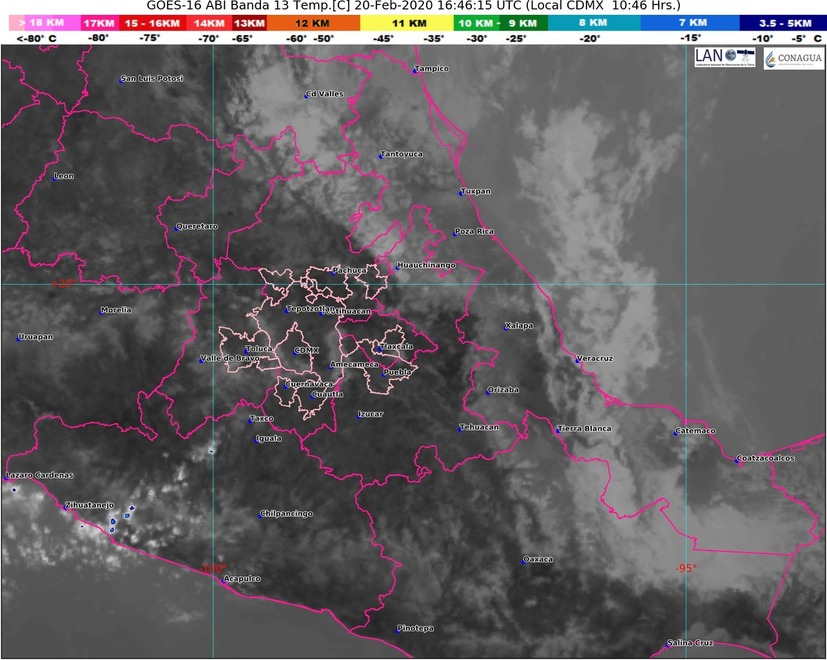 Frente Frío 40 provocará lluvias intensas en el norte de Puebla y Veracruz, y viento del norte en Tamaulipas