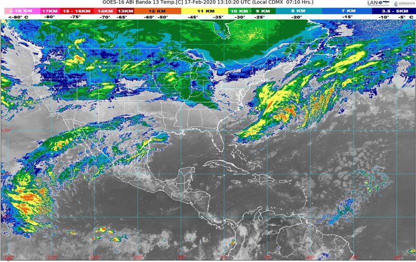 Rachas de viento de 60 km/h, se esperan este día en Tamaulipas, Chihuahua y Durango; el resto de México con ambiente de cálido