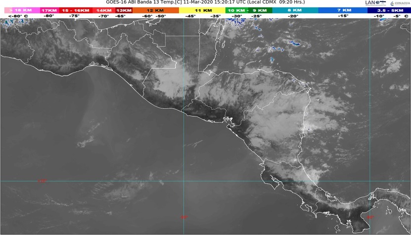 En la Península de Baja California y Sonora, lluvias fuertes; viento y oleaje en golfo y el Istmo de Tehuantepec