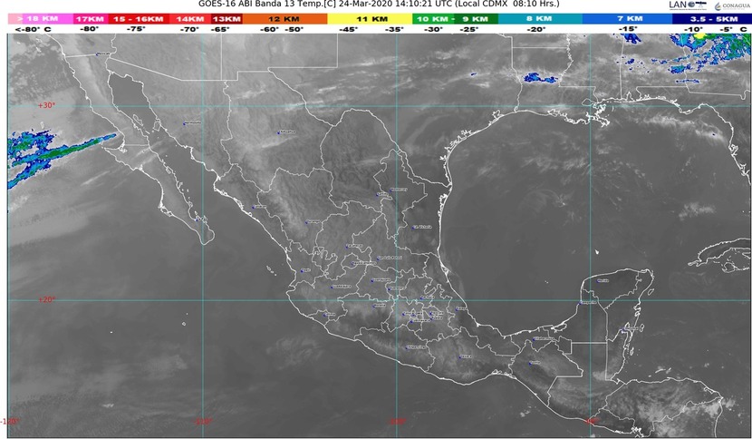¡Vientos! Rachas de 60 km/h en Nuevo León y Tamaulipas; 40 °C en zonas de Chiapas, Guerrero, Jalisco, Michoacán, Morelos, Nayarit y Puebla