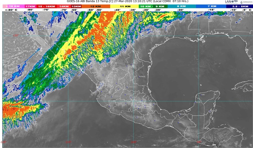 Chubascos y rachas de viento de 90 a 110 km/h con tolvaneras en Chihuahua; persiste el calor en buena parte de México