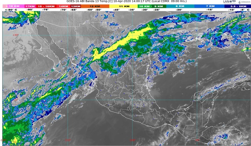 Lluvia, descargas eléctricas, granizo, viento y torbellinos en Coahuila, Nuevo León y Tamaulipas