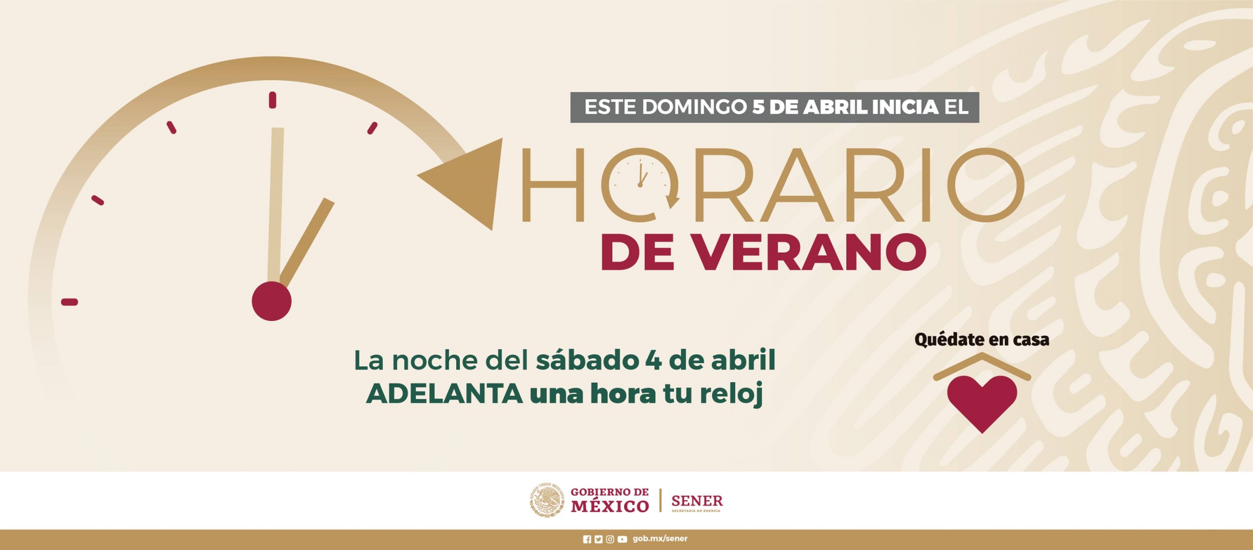 En México, el domingo 5 de abril cambia al Horario de Verano 2020
