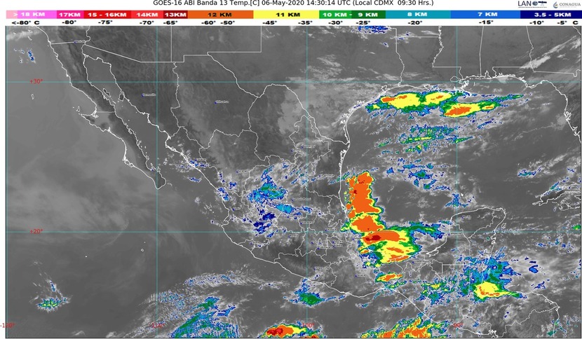 ¡Cuidado! Hoy, lluvias intensas con descargas eléctricas y granizadas en Oaxaca y Veracruz