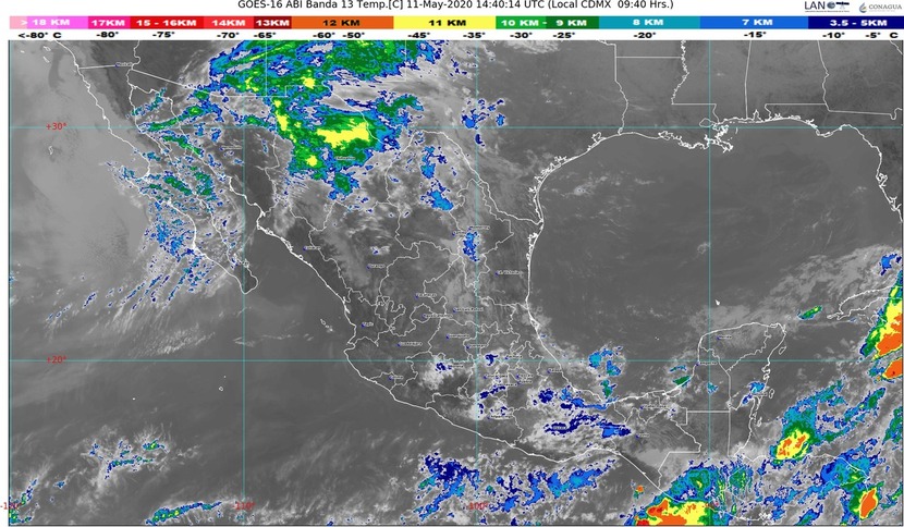 ¡Sigue la lluvia en México! Hoy, además, descargas eléctricas y granizadas en Chiapas, Oaxaca y Veracruz
