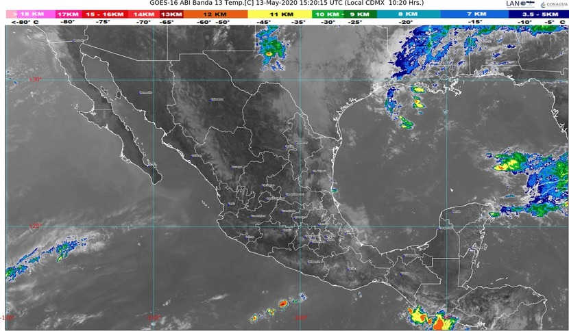 Lluvias con descargas eléctricas y granizadas en Coahuila y Nuevo León; la temperatura llegará a 45 °C en algunos estados