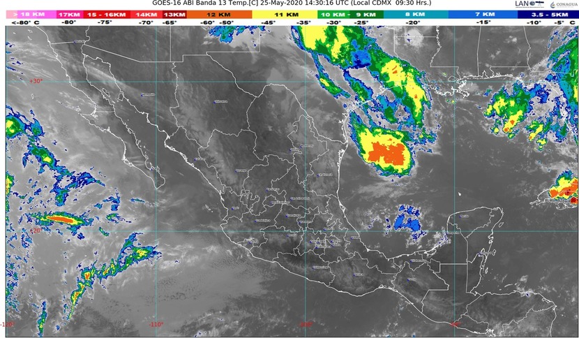 No cambia el Noreste de México: Lluvias, vientos muy fuertes, descargas eléctricas, granizadas y posibles tornados