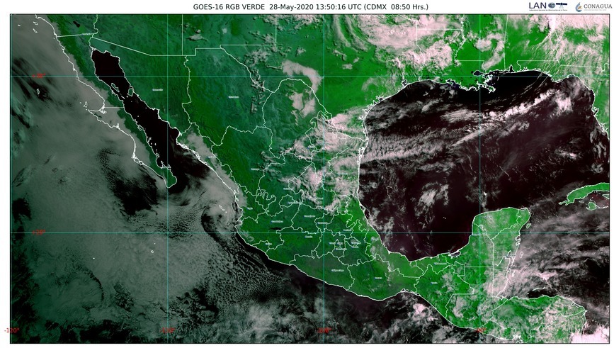 Zona de baja presión en el Océano Pacífico, con 40 % de potencial ciclónico; lluvias en el noreste de México