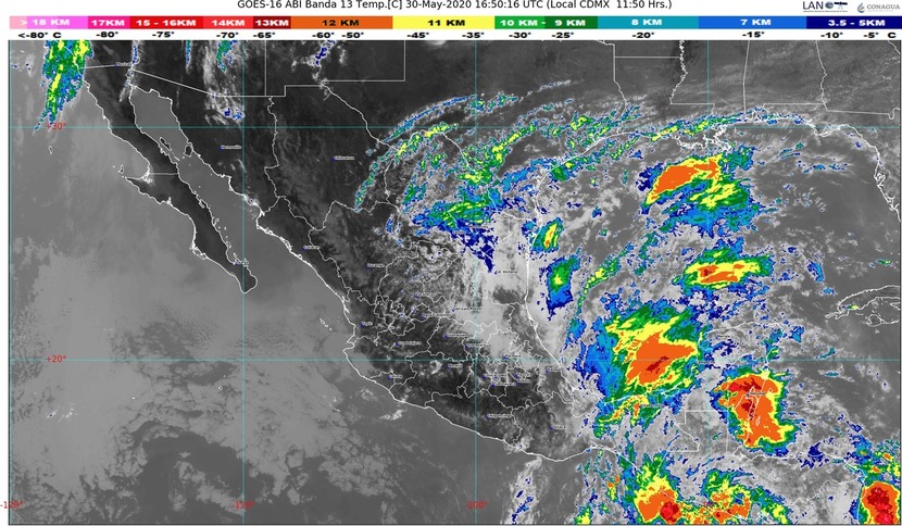 Lluvias torrenciales y granizadas en Chiapas y Oaxaca, por zona de baja presión con potencial ciclónico