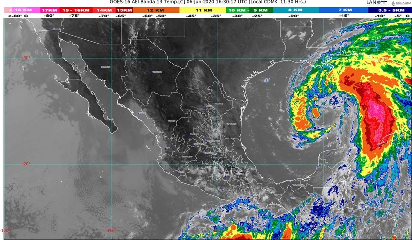 Se aleja al norte la tormenta tropical Cristobal; lluvias muy fuertes en Quintana Roo y Yucatán y Campeche