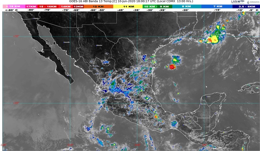 México mantiene condición crítica: lluvias intensas, granizo y descargas en Chiapas, Oaxaca, Puebla, Tabasco, Veracruz, centro y occidente