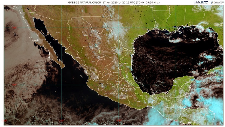 Chiapas, Oaxaca y Veracruz bajo lluvias intensas con actividad eléctrica, vientos fuertes y posible granizo