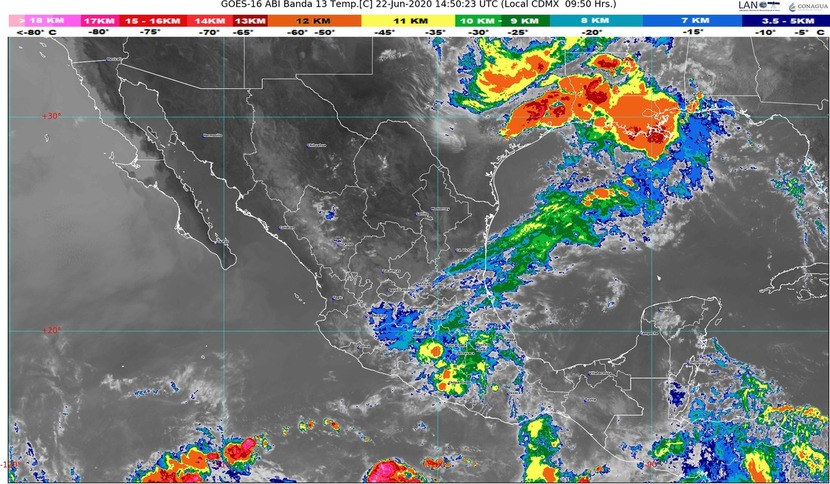 ¡Prevenir, antes de lamentar! Lluvias intensas en Puebla, Veracruz, Oaxaca, Michoacán y Guerrero, con rachas de viento de 60 a 70 km