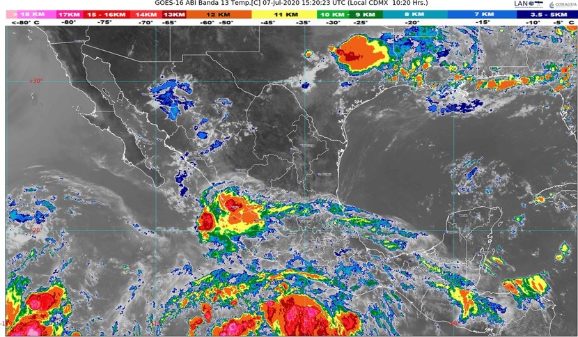Lluvias intensas en Guerrero y Oaxaca, y centro de México, debido a influencia de tormenta tropical Cristina