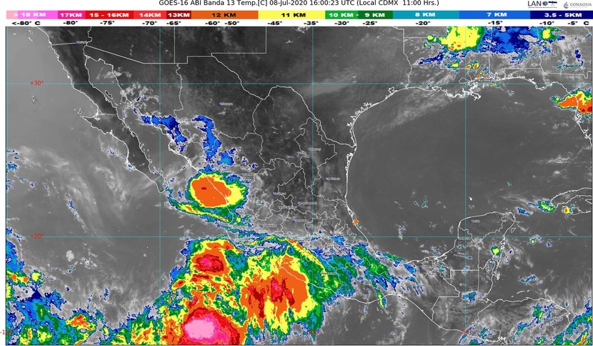 Lluvias en Colima, Jalisco, Michoacán, Nayarit y Sinaloa; tormenta tropical Cristina genera oleaje elevado de 2 a 3 m en Pacífico medio