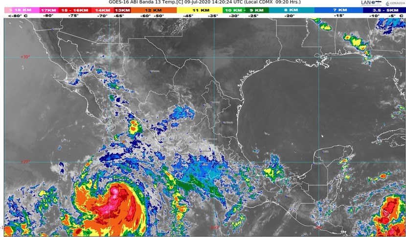 La tormenta tropical Cristina provoca lluvias muy fuertes en Colima, Jalisco y Sinaloa, y Baja California Sur
