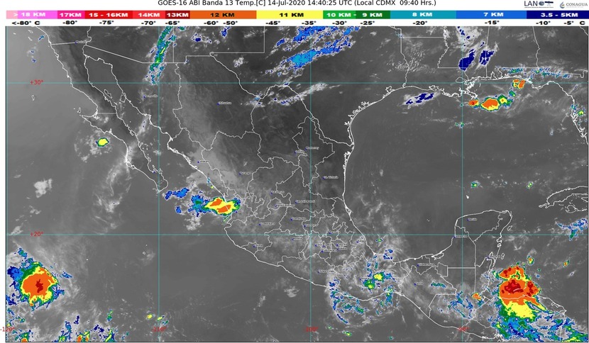 Lluvias muy fuertes en Chihuahua y Sonora; tolvaneras en Baja California, Chihuahua y Sonora