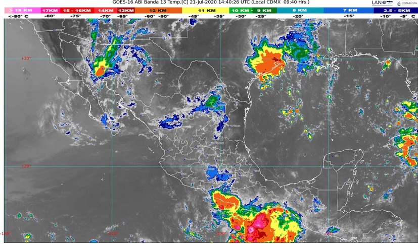 ¡Bajo agua! Lluvias muy fuertes en Guanajuato, Guerrero, Michoacán, Morelos, Puebla, Sinaloa, Sonora y Valle de México