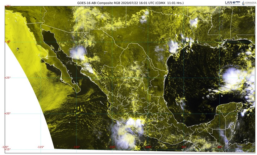 En Chihuahua, Colima, Durango, Guerrero, Jalisco, Oaxaca, Puebla, Sinaloa y Sonora lluvias muy fuertes