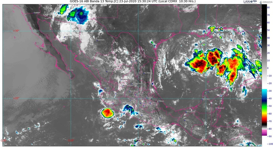 Lluvias intensas y descargas eléctricas en Chiapas, Colima, Jalisco, Michoacán, Oaxaca y Puebla; lluvias en noreste por depresión tropical 8