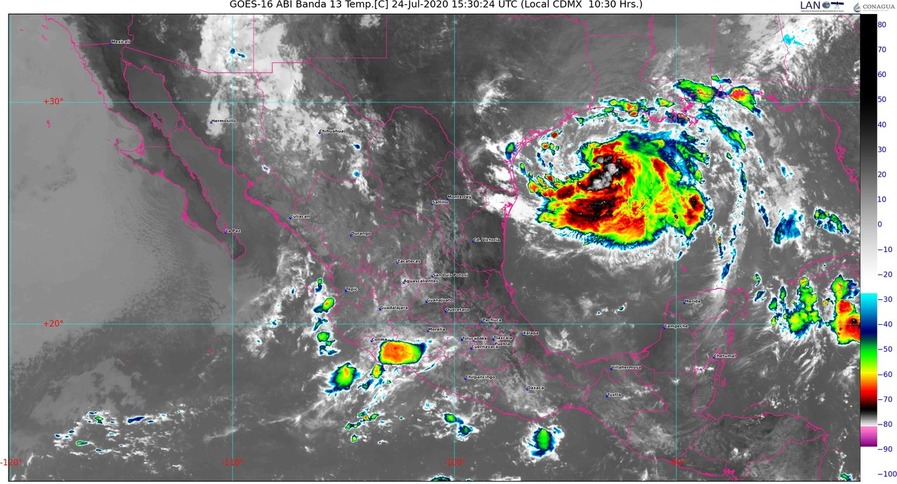Lluvias intensas para Coahuila, Jalisco, Nuevo León y Tamaulipas; temperaturas superiores a 35 °C en 17 estados