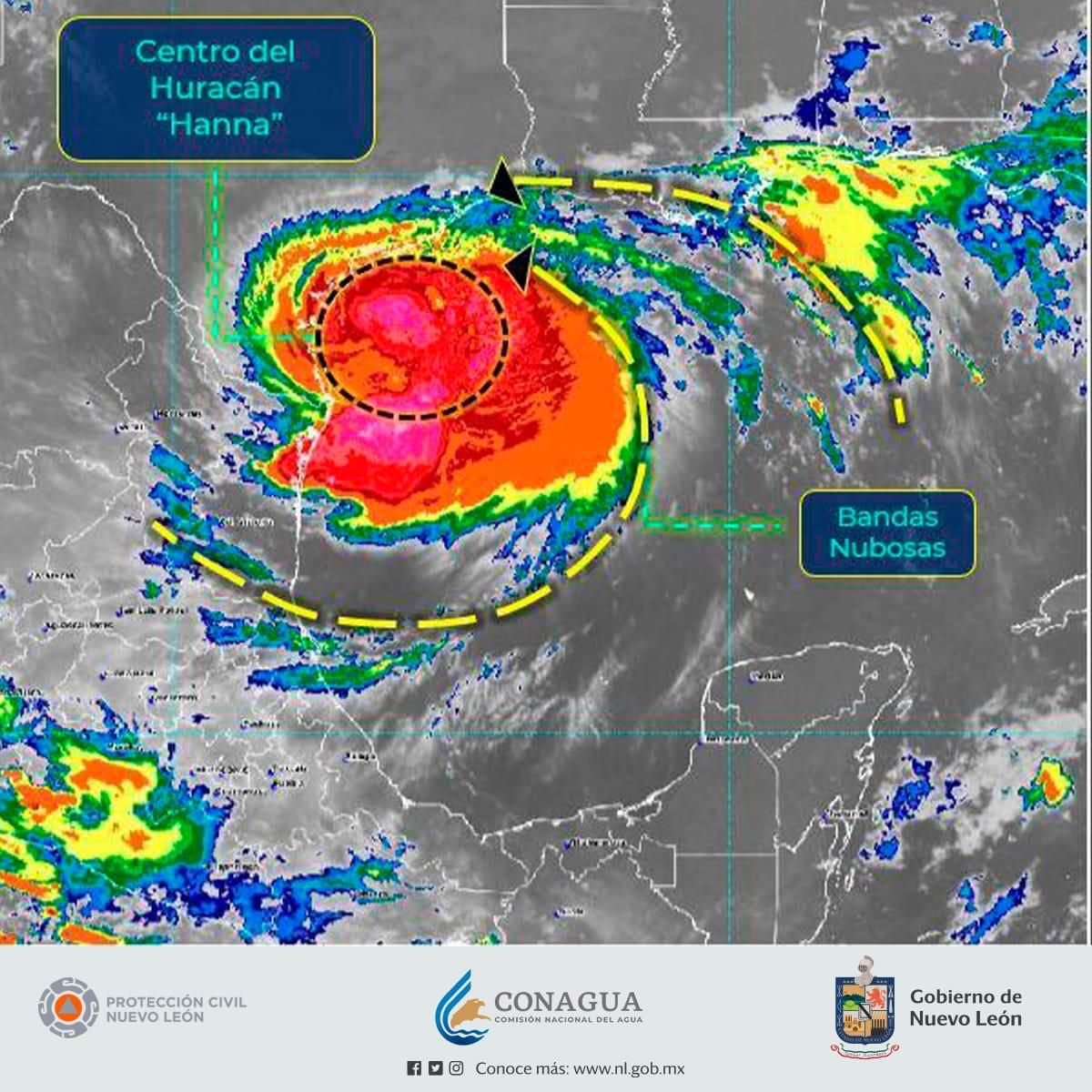 Por Hanna que provoca lluvia, granizo y viento, se suspenden actividades oficiales y comerciales en Nuevo León