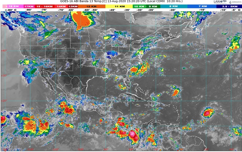 Lluvias muy fuertes para Colima, Jalisco, Michoacán y Nayarit